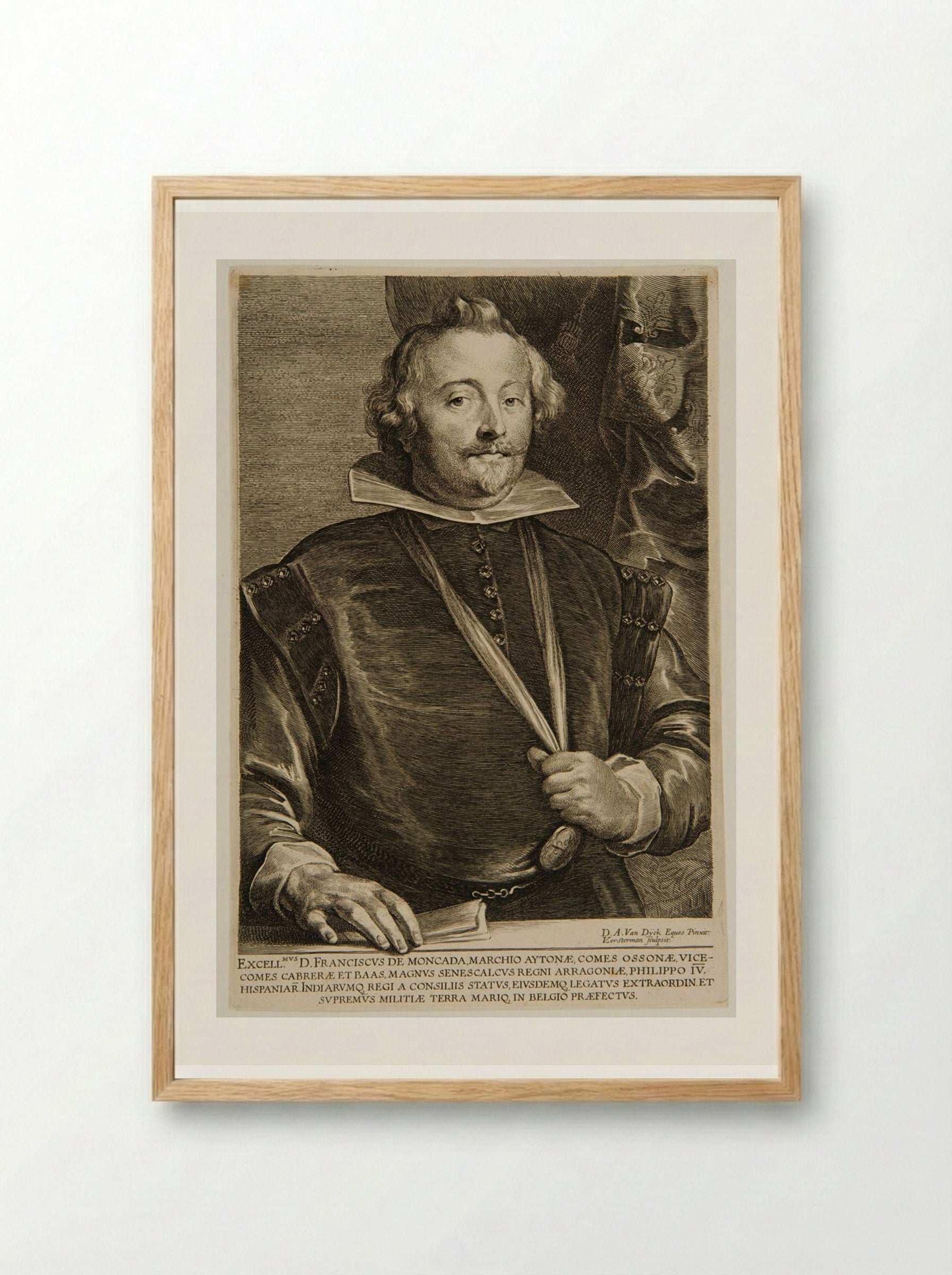 Francisco de Moncada - Lucas Vorsterman I - Framed Print Wood