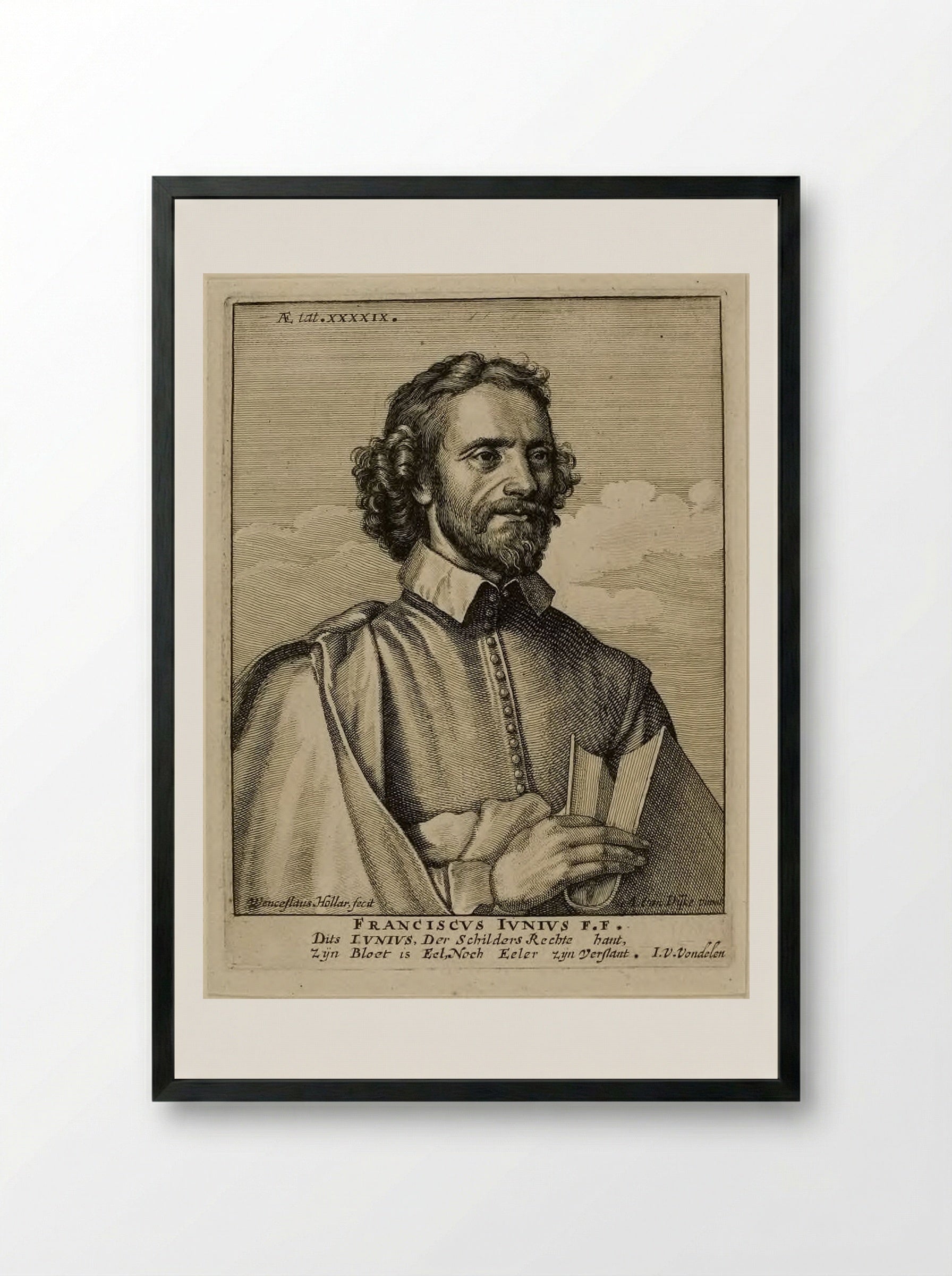 Franciscus Junius the Younger - Wenceslaus Hollar - Framed Print Black