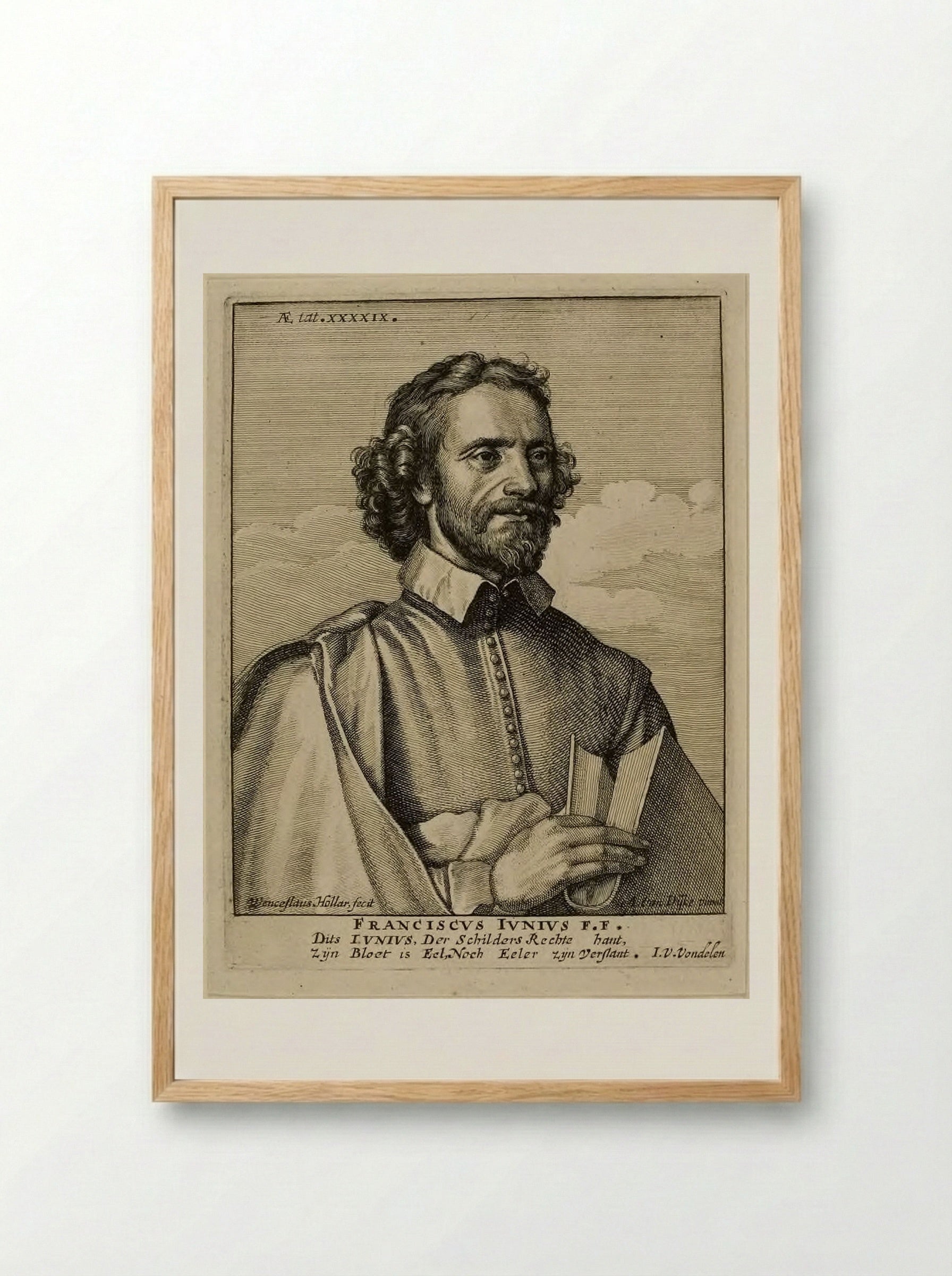 Franciscus Junius the Younger - Wenceslaus Hollar - Framed Print Wood