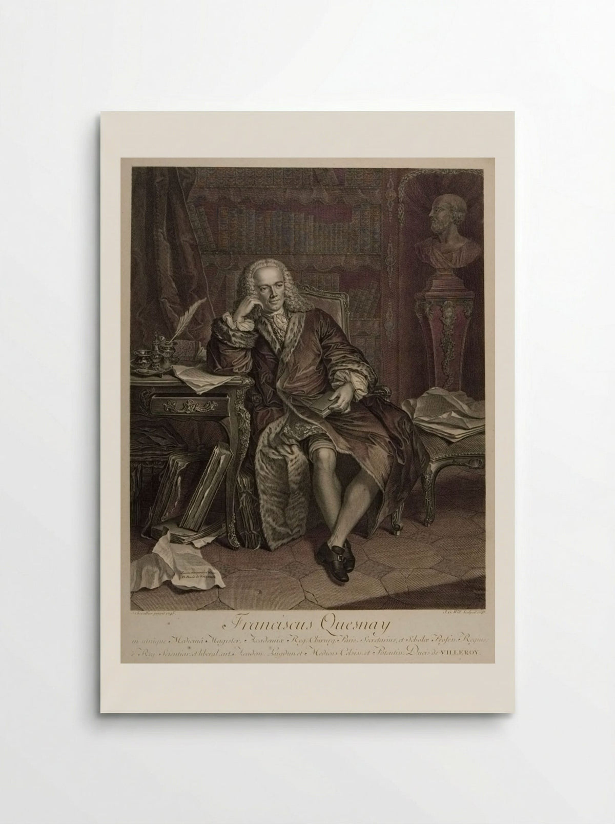 Franciscus Quesnay - Johann Georg Wille - Poster