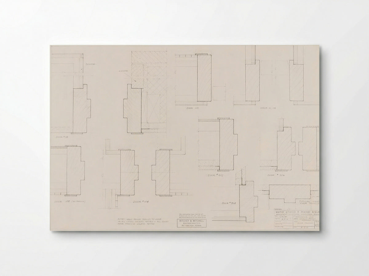 Frank Residence, Pittsburgh, Pennsylvania: Door Frames Details - E.F.N. - Poster