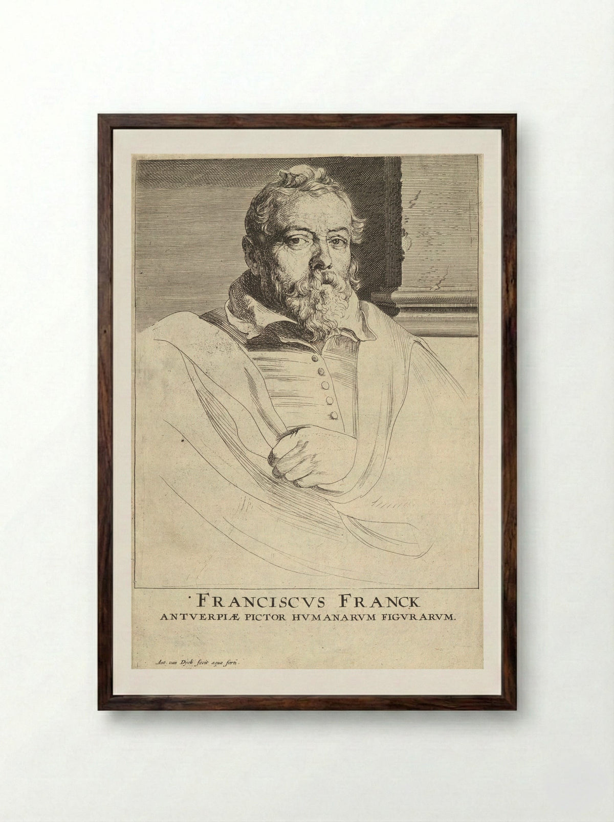 Frans Francken the Elder - Anthony van Dyck - Framed Print Dark Wood