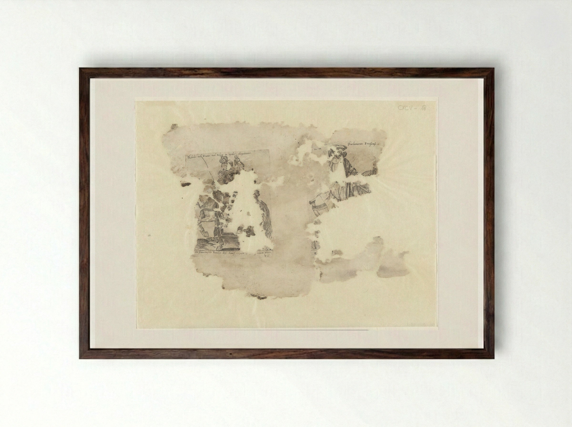 Franse jonkers en raadsheer - Abraham de Bruyn - Framed Print Dark Wood
