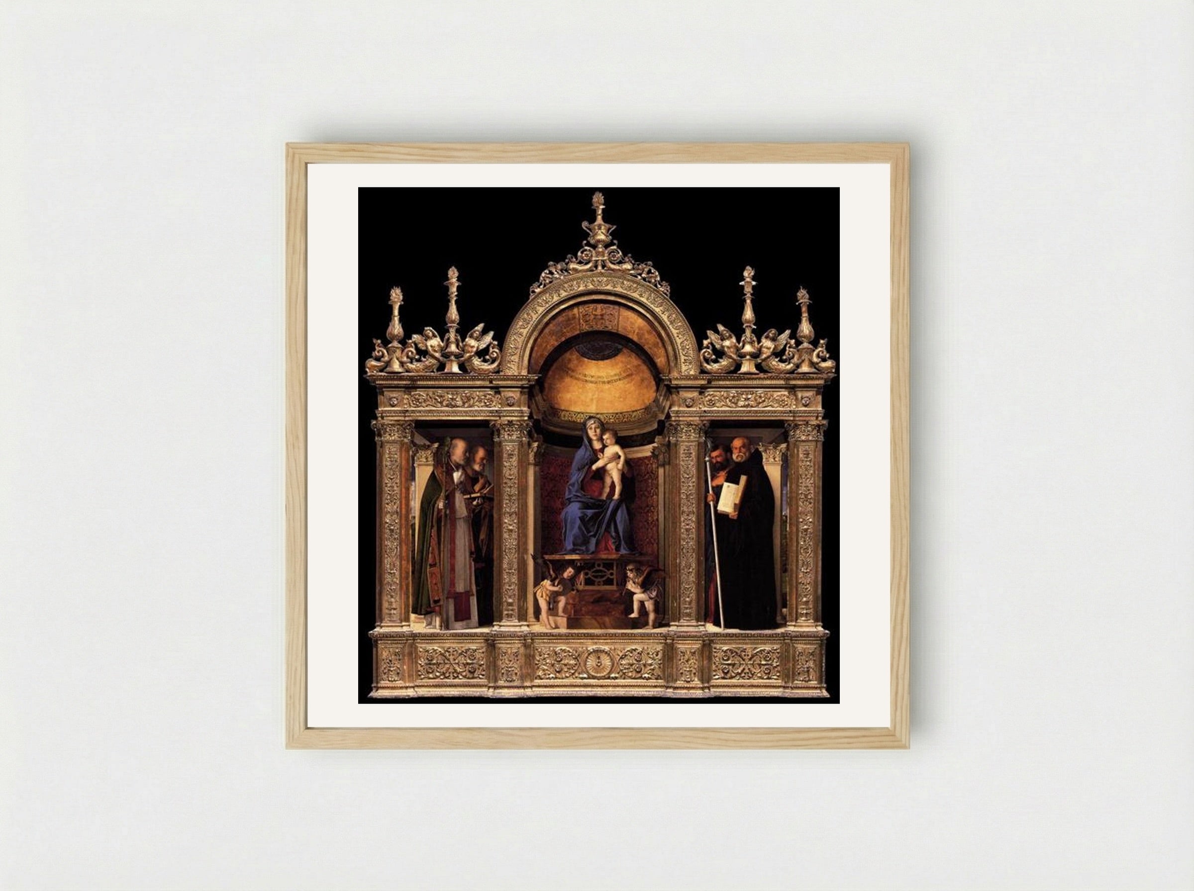 Frari Triptych - Giovanni Bellini - Framed Print Wood