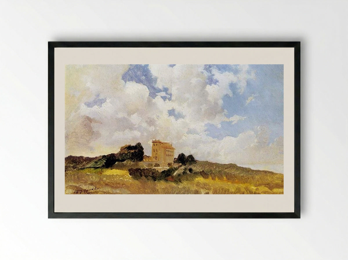 Frascati Clouds - Nikolai Ge - Framed Print Black