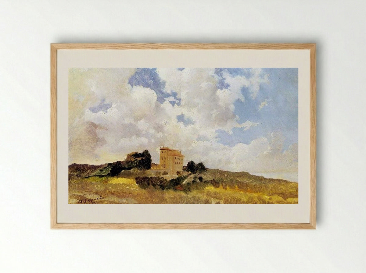 Frascati Clouds - Nikolai Ge - Framed Print Wood