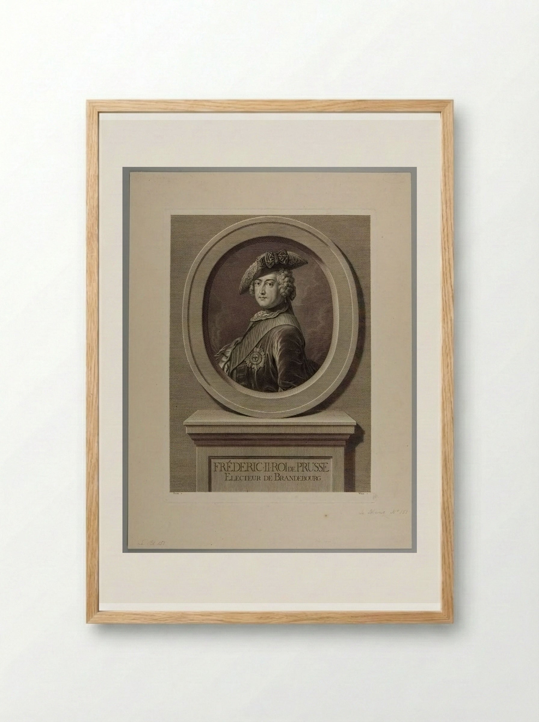 Frederick II, King of Prussia - Johann Georg Wille - Framed Print Wood