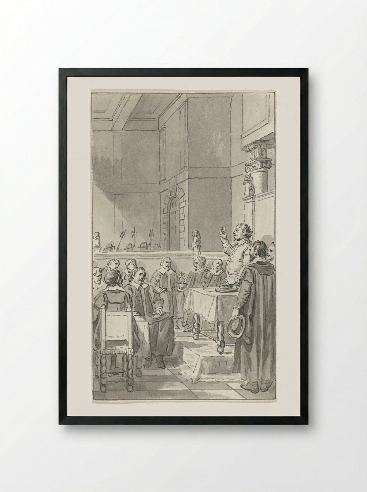 Frederik Hendrik Takes the Oath as Stadtholder, 1625 - Jacobus Buys - Framed Print Black