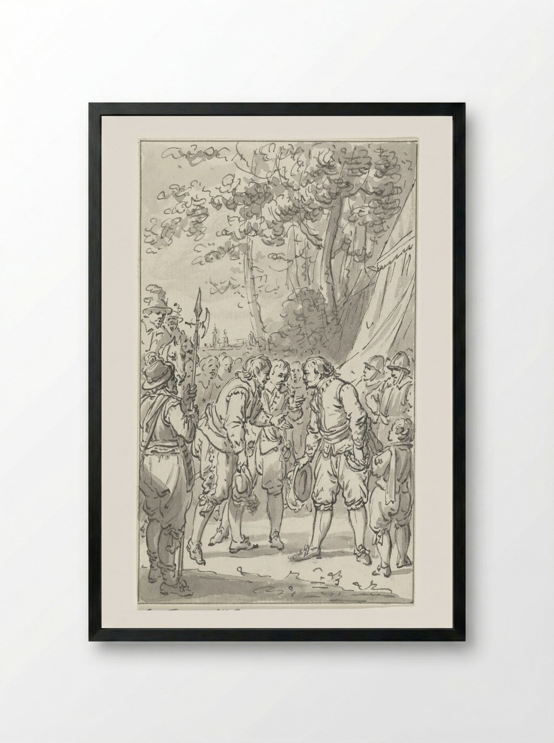 Frederik Hendrik Welcomed as Commander in the French Army, 1635 - Jacobus Buys - Framed Print Black