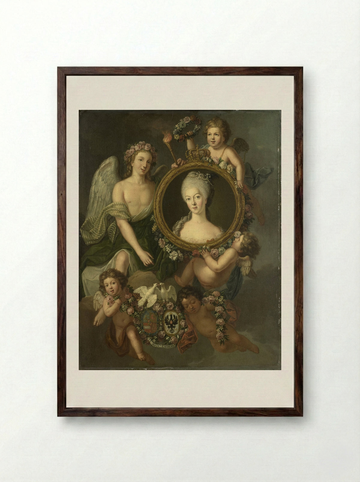 Frederika Sophia Wilhelmina, Princess of Prussia - Friedrich Reclam - Framed Print Dark Wood