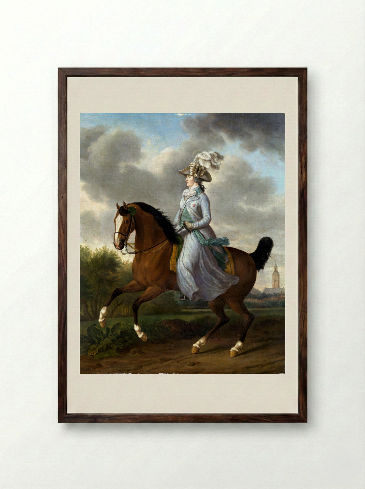 Frederika Sophia Wilhelmina van Pruisen, te paard - Tethart Philip Christian Haag - Framed Print Dark Wood