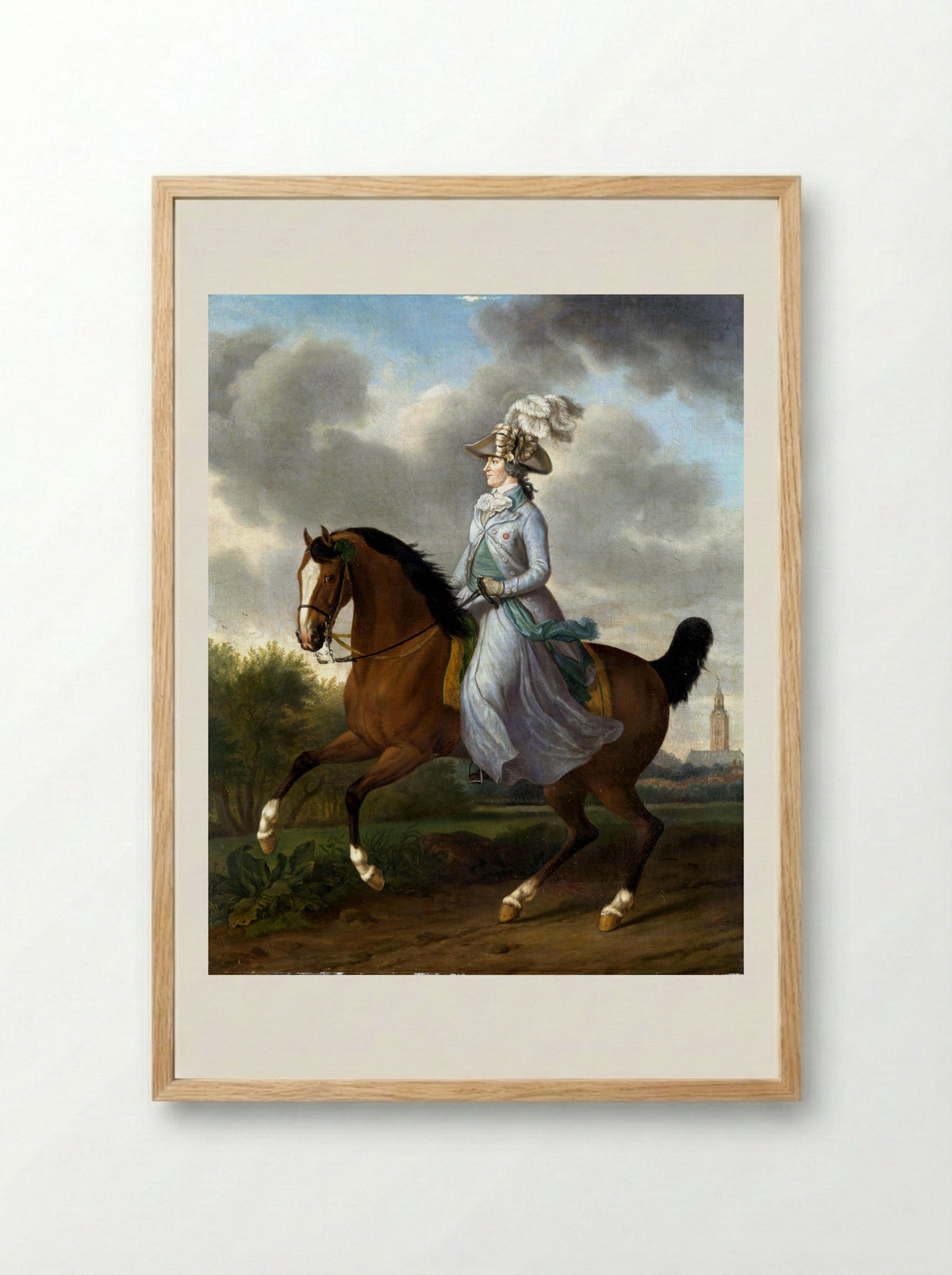 Frederika Sophia Wilhelmina van Pruisen, te paard - Tethart Philip Christian Haag - Framed Print Wood