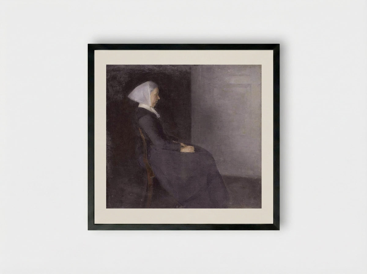 Frederikke Hammershøi, the artist's mother - Vilhelm Hammershøi - Framed Print Black