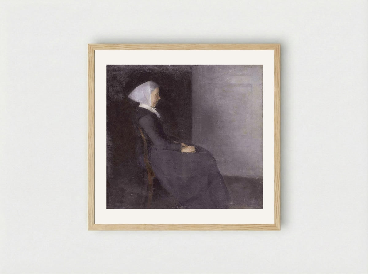 Frederikke Hammershøi, the artist's mother - Vilhelm Hammershøi - Framed Print Wood
