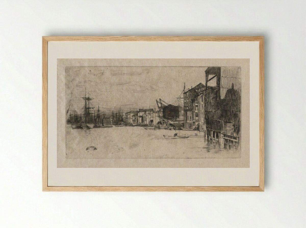 Free Trade Wharf - James McNeill Whistler - Framed Print Wood