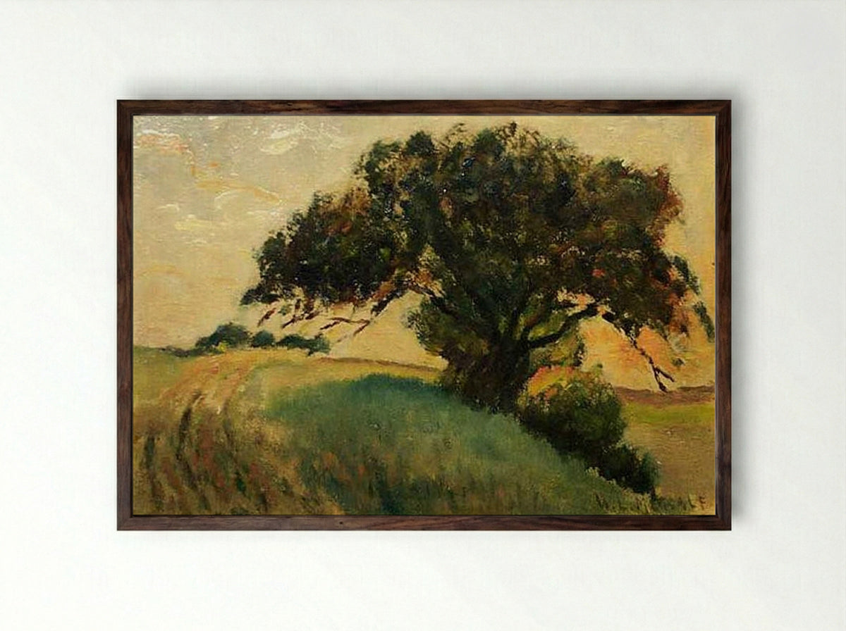 French Landscape - Willard Metcalf - Framed Print Dark Wood