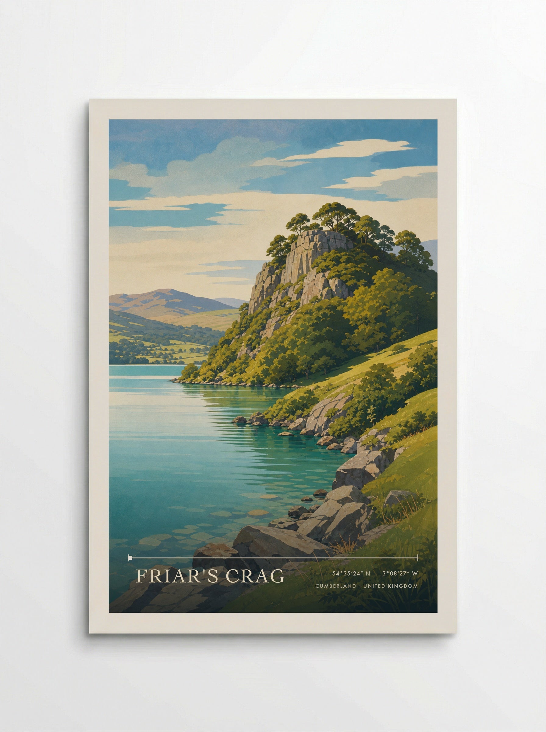 Friar's Crag Cumberland United Kingdom Travel Poster - Poster