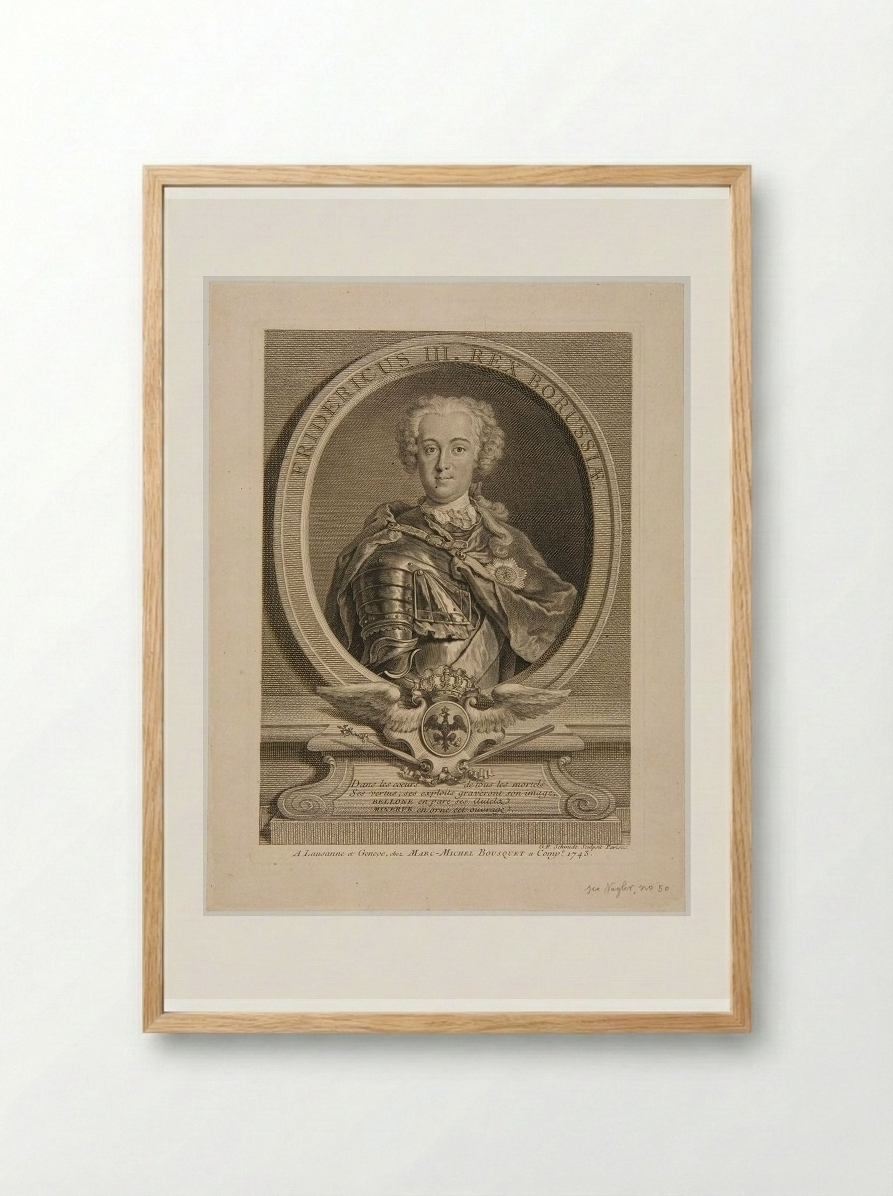 Fridericus III, Rex Borussiae - Georg Friedrich Schmidt - Framed Print Wood