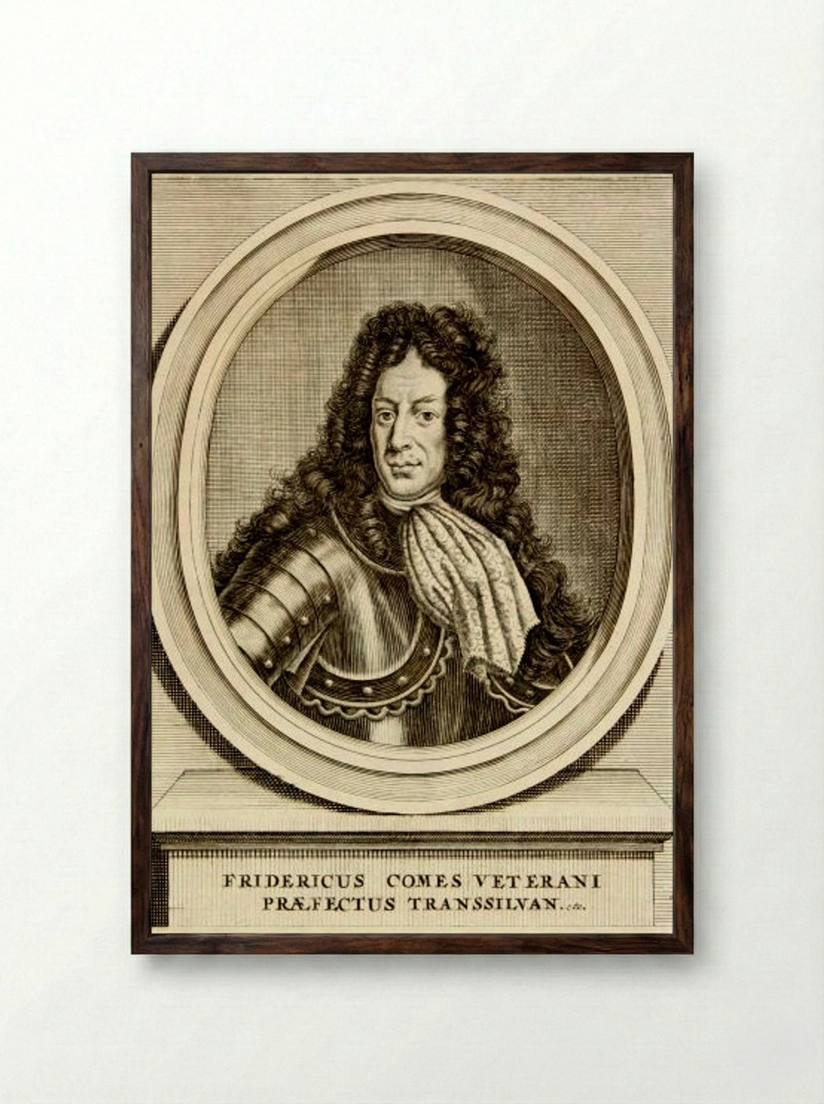 Friedrich Graf von Veterani - Elias Nessenthaler - Framed Print Dark Wood