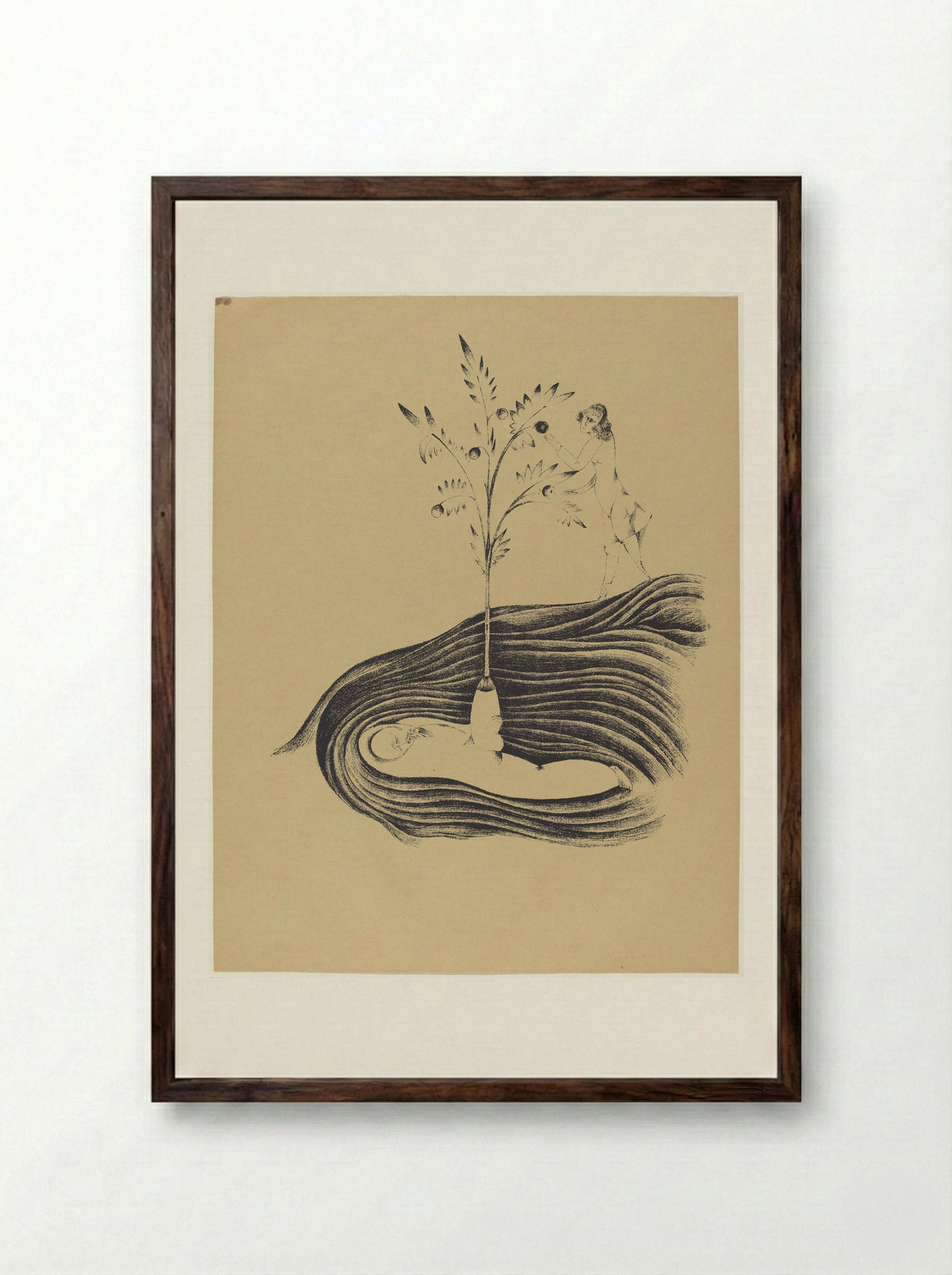 Friendly Dream - Heinrich Hoerle - Framed Print Dark Wood