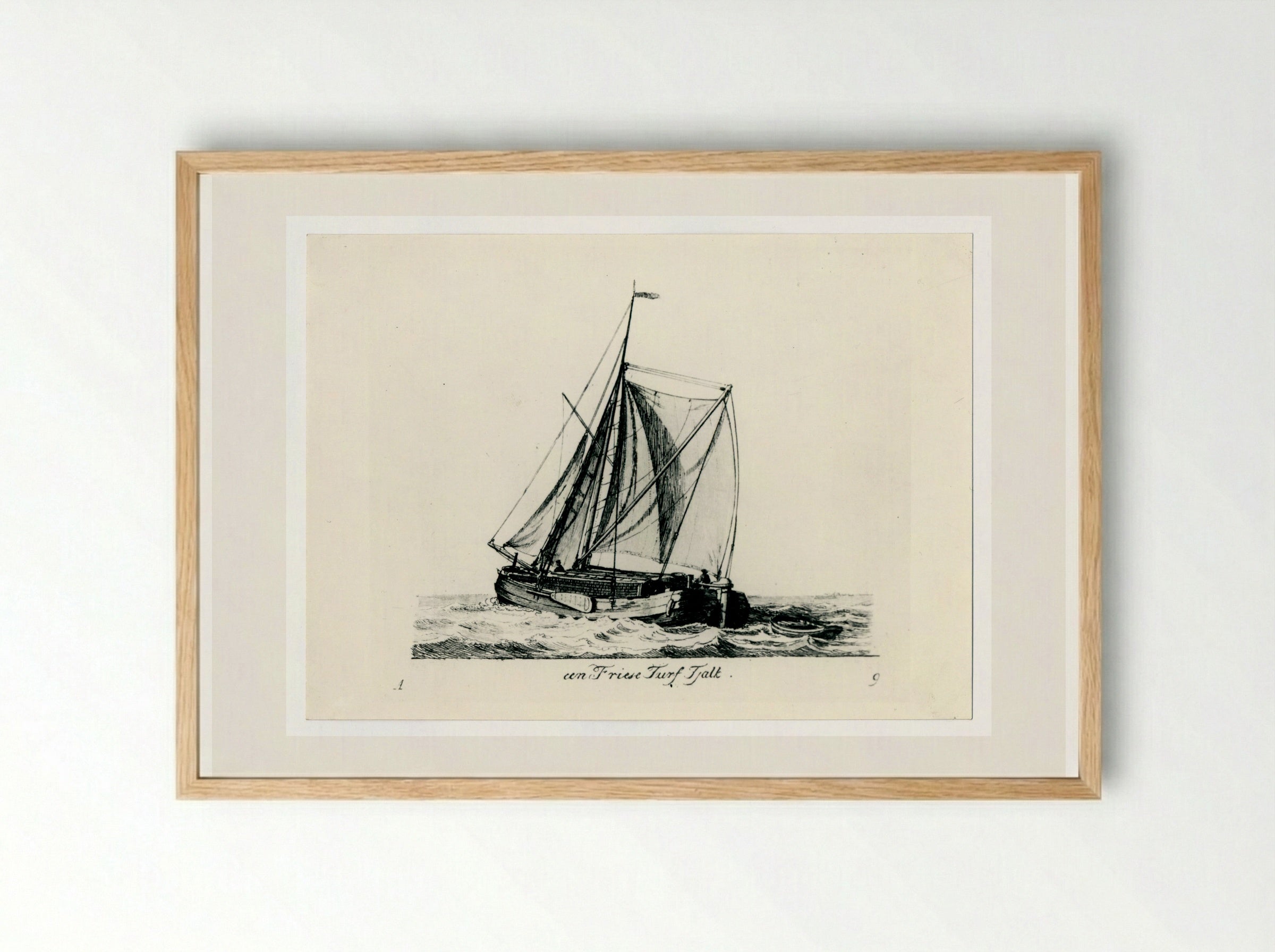 Friese turf tjalk - Gerrit Groenewegen - Framed Print Wood