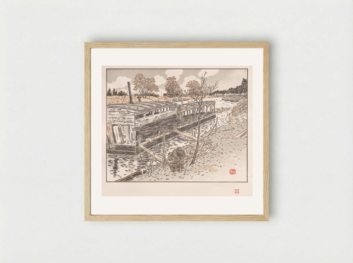 From Bas-Meudon, Old Lavoir - Henri Rivière - Framed Print Wood