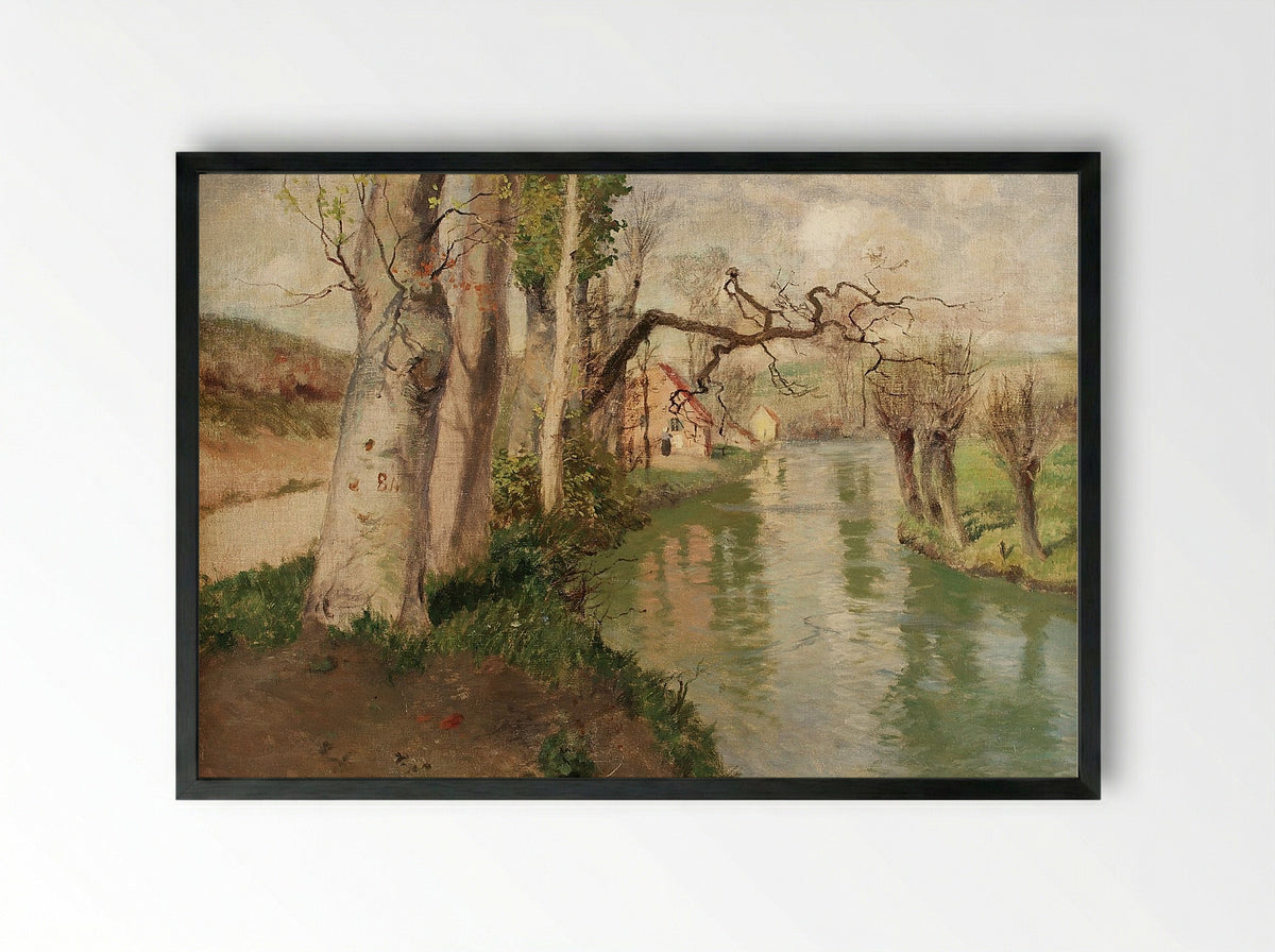 From Dieppe to Arques River - Frits Thaulow - Framed Print Black