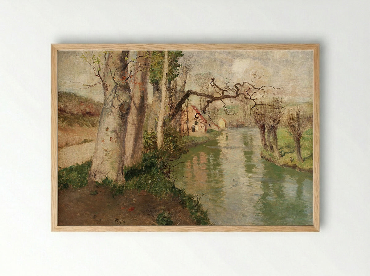 From Dieppe to Arques River - Frits Thaulow - Framed Print Wood