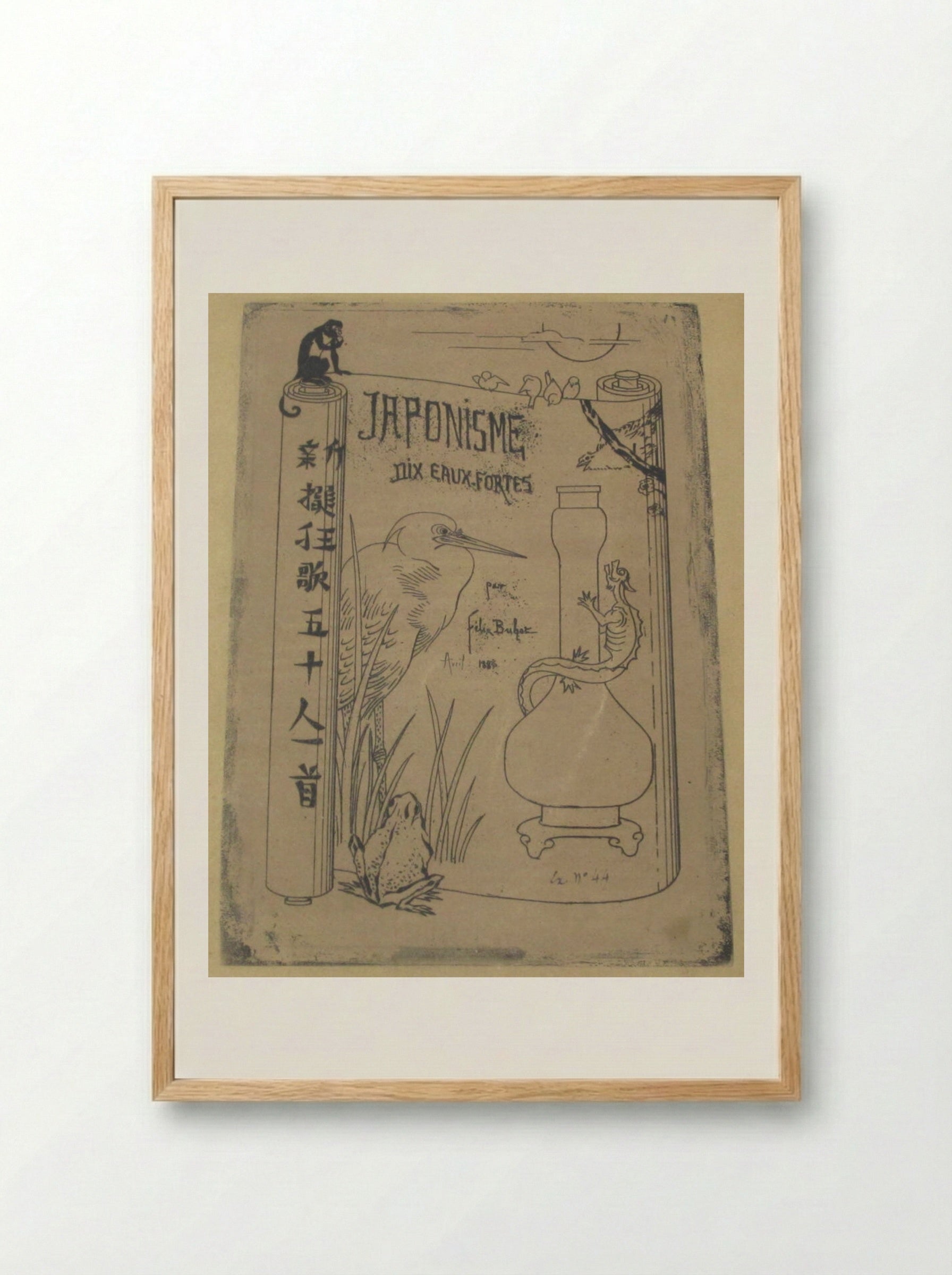 Front Cover: Japonisme - Félix Hilaire Buhot - Framed Print Wood