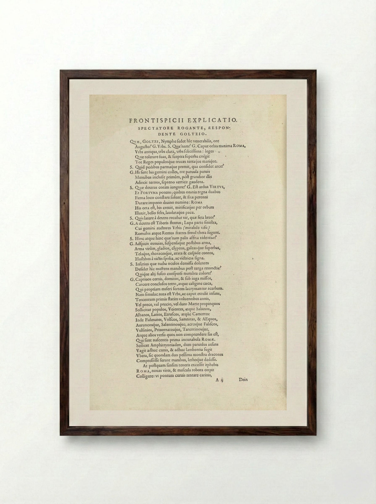 Frontisicii Explicatio - Hubert Goltzius - Framed Print Dark Wood