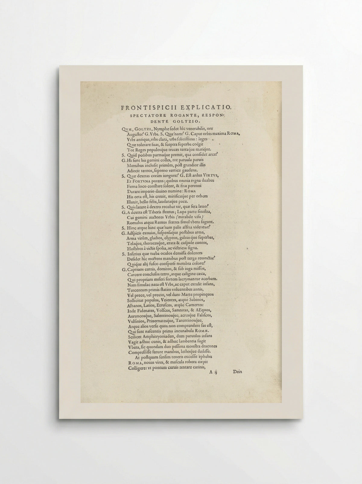 Frontisicii Explicatio - Hubert Goltzius - Poster