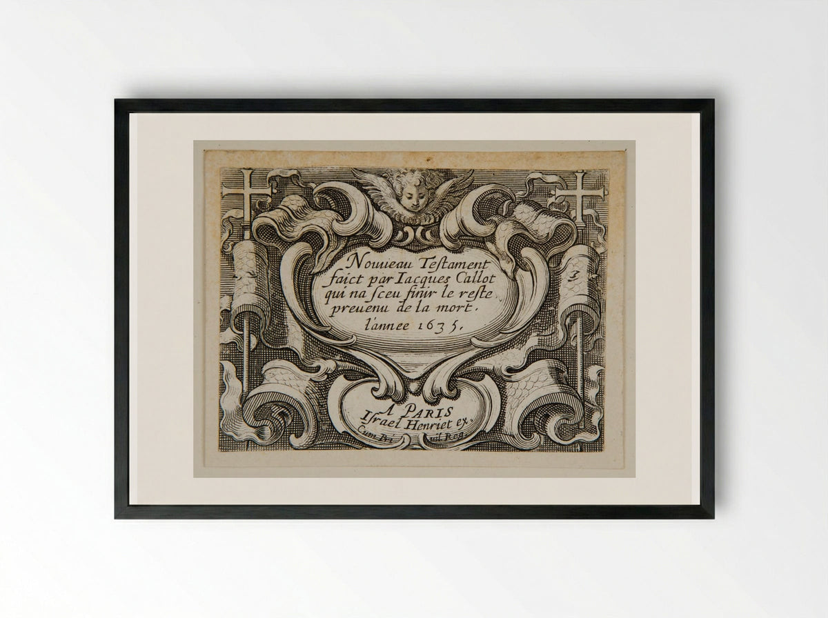 Frontispiece (Nouveau Testament) - Abraham Bosse - Framed Print Black