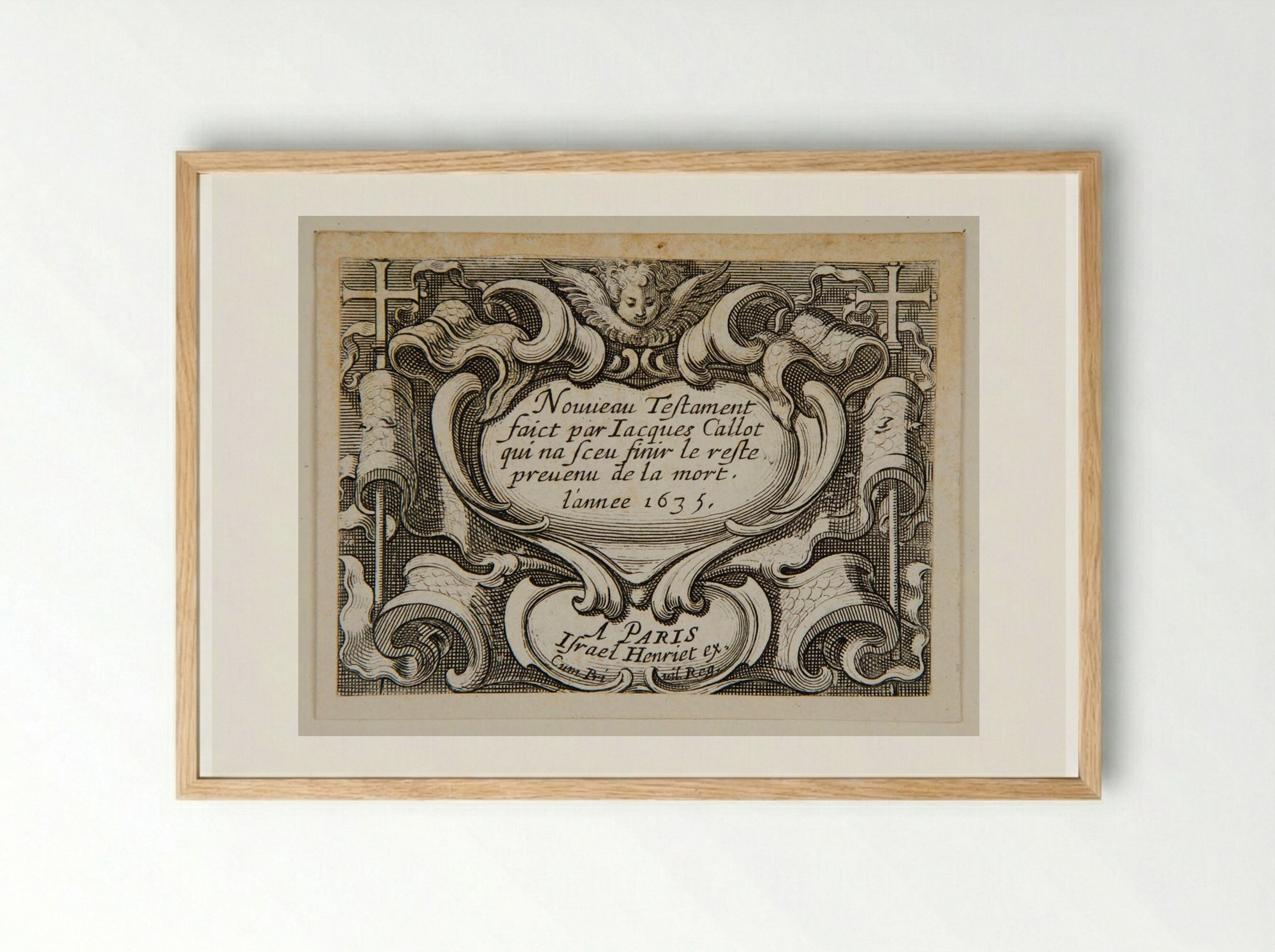 Frontispiece (Nouveau Testament) - Abraham Bosse - Framed Print Wood