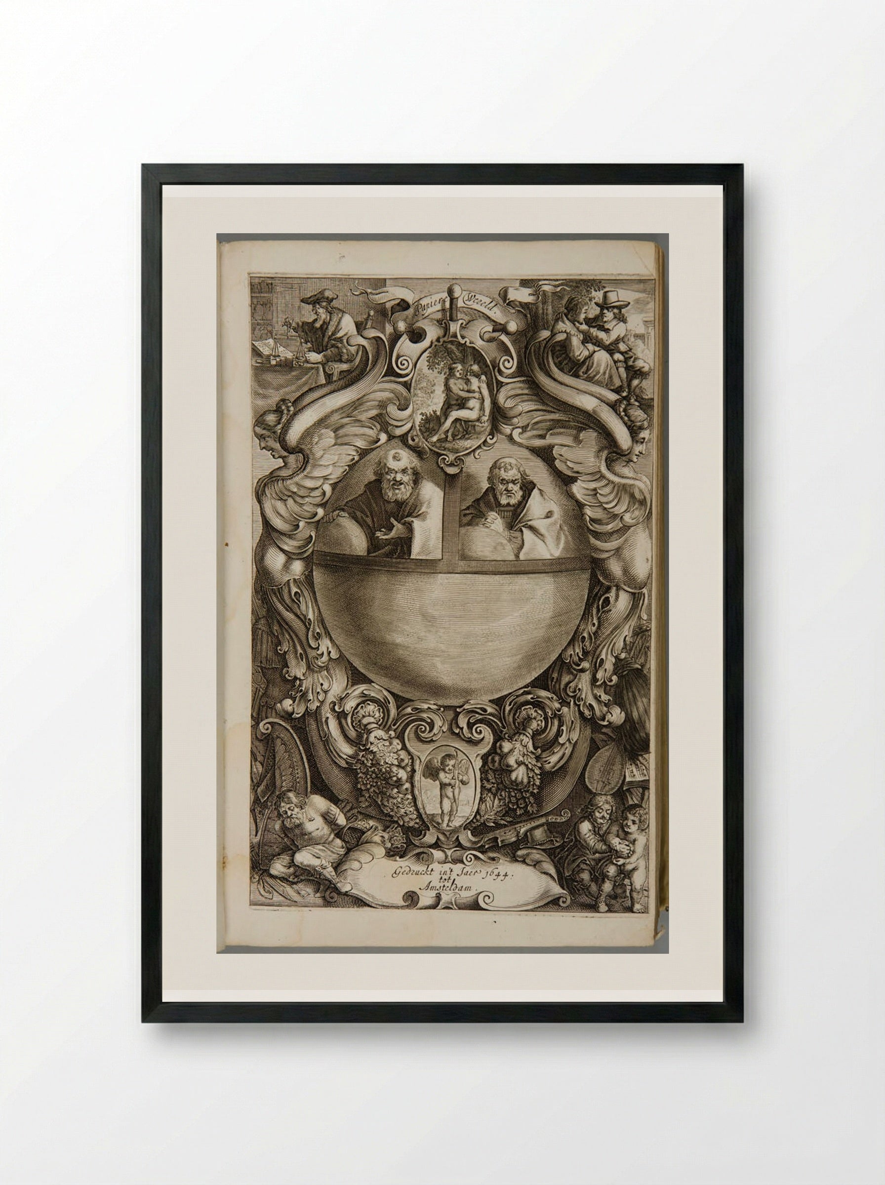 Frontispiece for 'De Papierwereld' - Various Artists - Framed Print Black