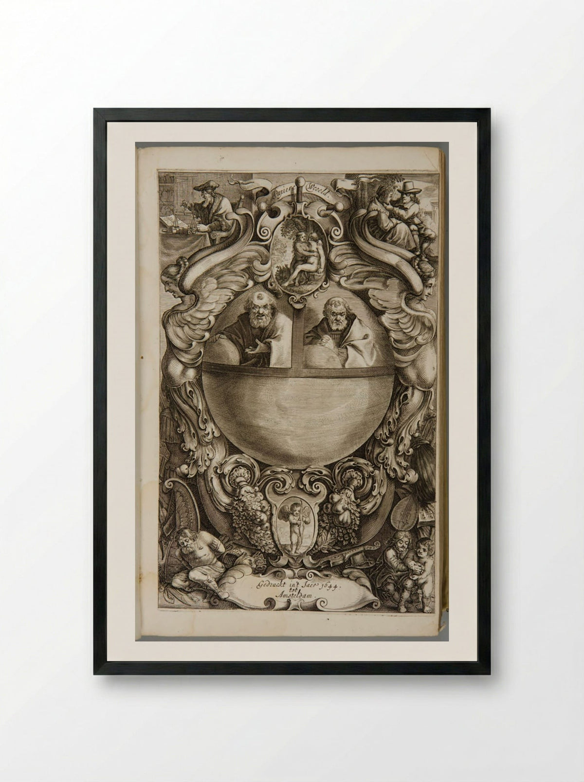 Frontispiece for 'De Papierwereld' - Various Artists - Framed Print Black