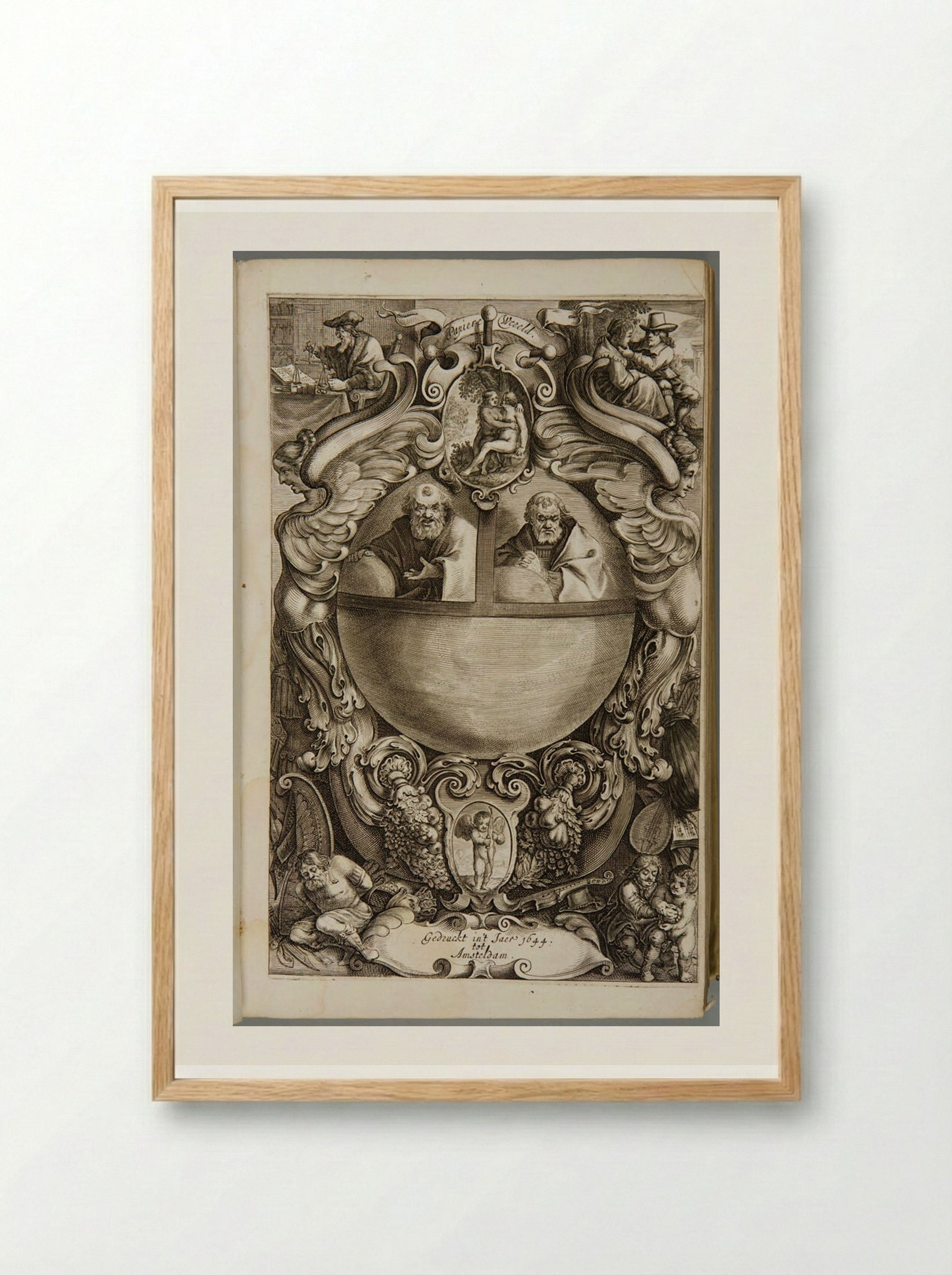 Frontispiece for 'De Papierwereld' - Various Artists - Framed Print Wood