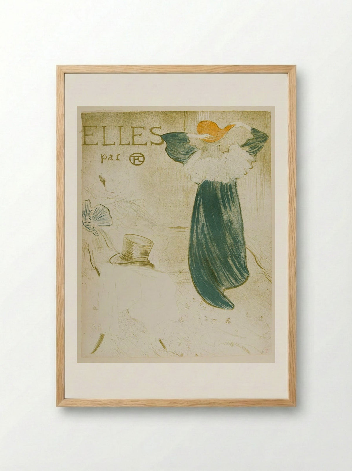 Frontispiece for Elles - Henri de Toulouse-Lautrec - Framed Print Wood
