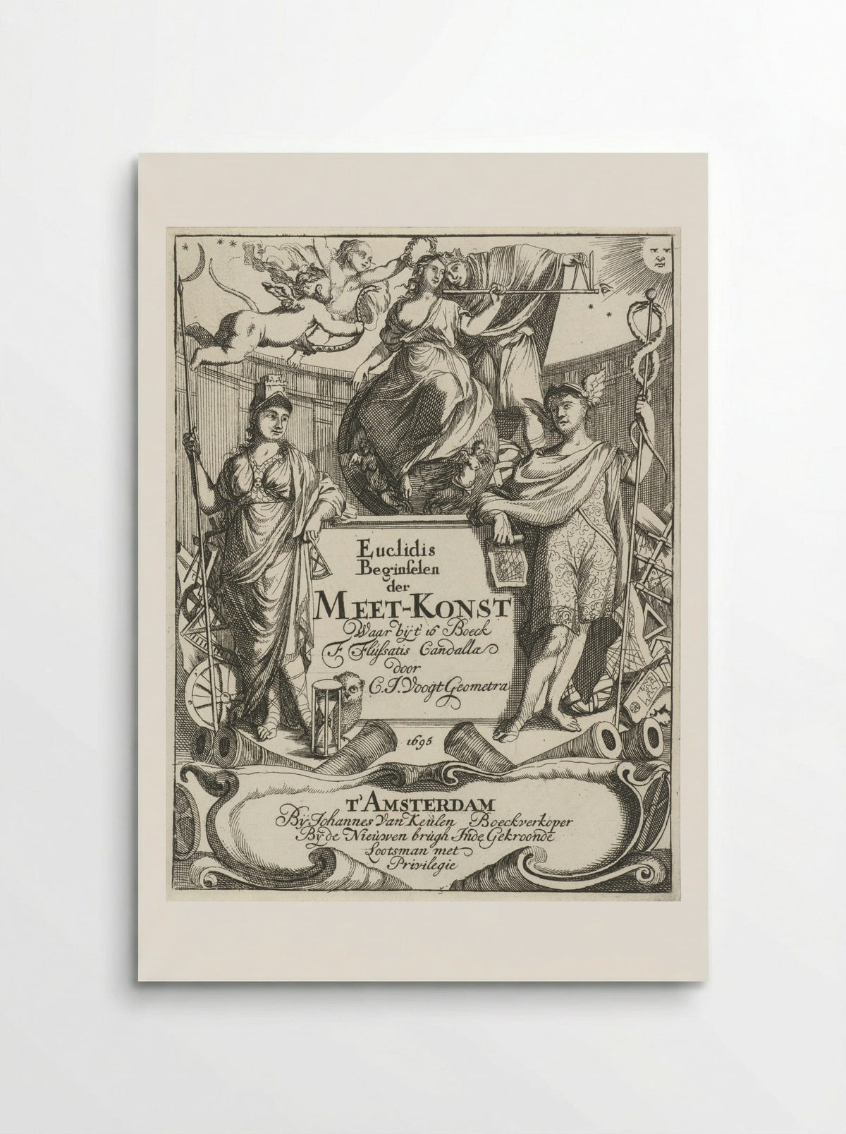 Frontispiece for Euclidis Beginselen der Meet-Konst - Caspar Luyken - Poster