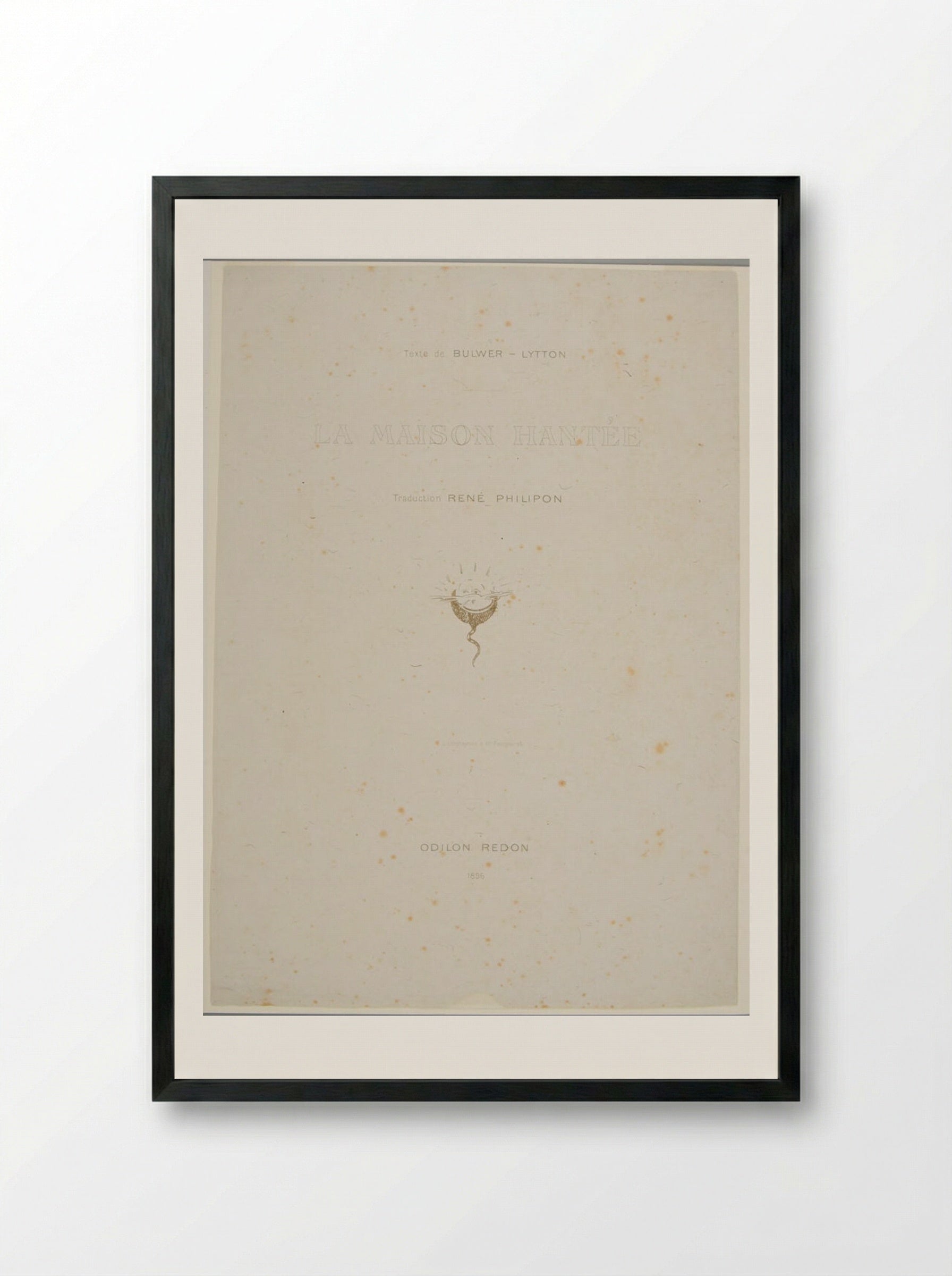 Frontispiece for La Maison Hantée - Odilon Redon - Framed Print Black
