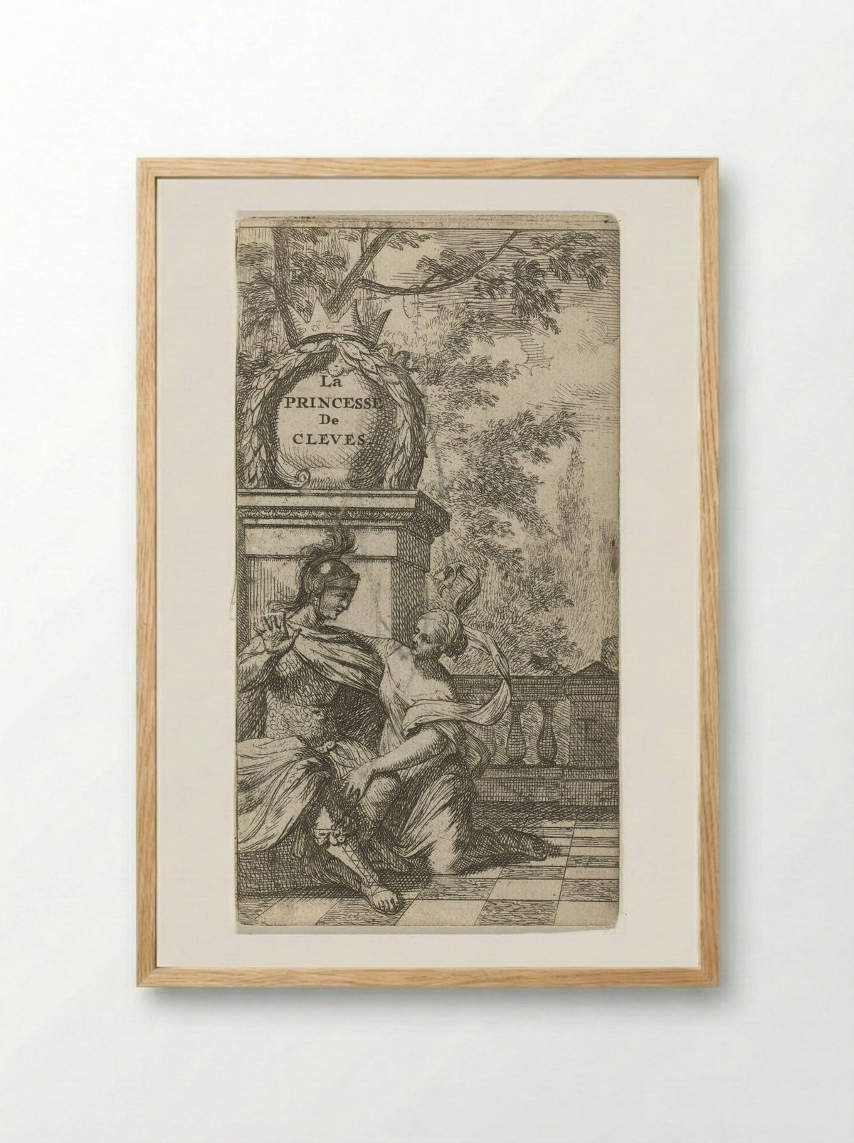Frontispiece for La Princesse de Clèves - Theodor Lubienitzki - Framed Print Wood