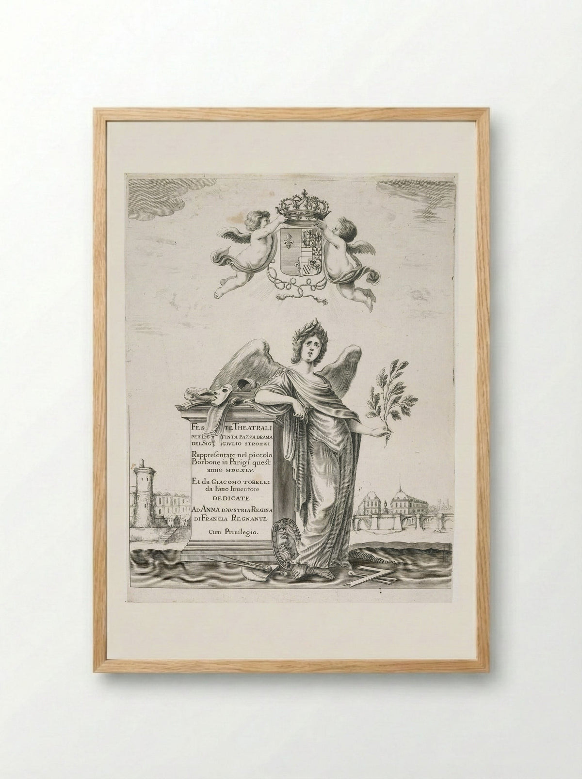 Frontispiece for La finta pazza - Stefano Della Bella - Framed Print Wood