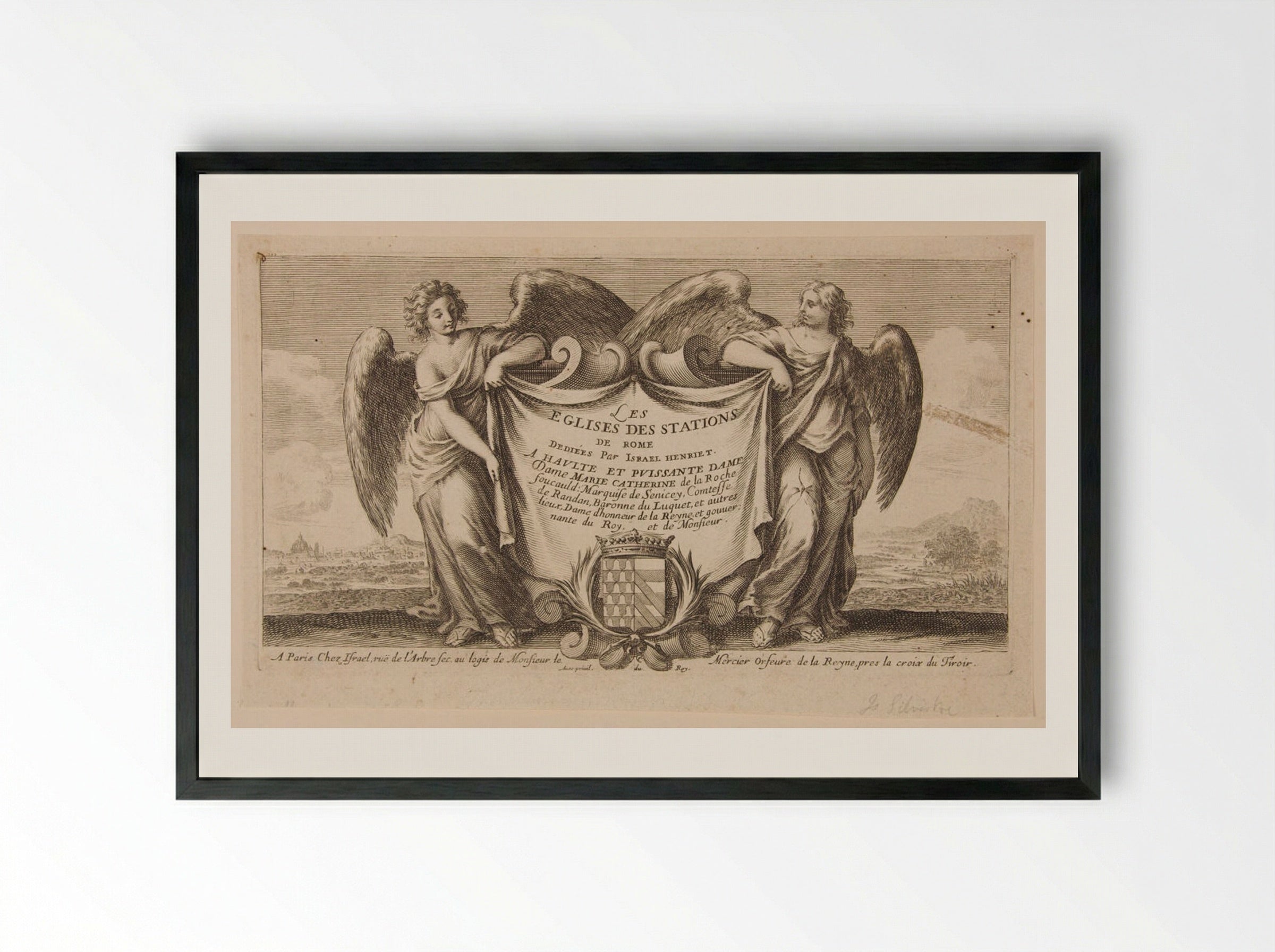 Frontispiece for Les Églises des Stations de Rome - Israël Silvestre - Framed Print Black
