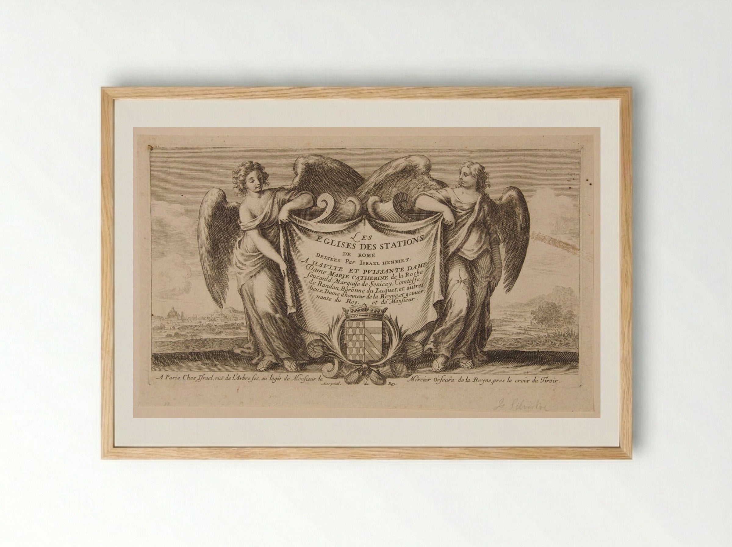 Frontispiece for Les Églises des Stations de Rome - Israël Silvestre - Framed Print Wood