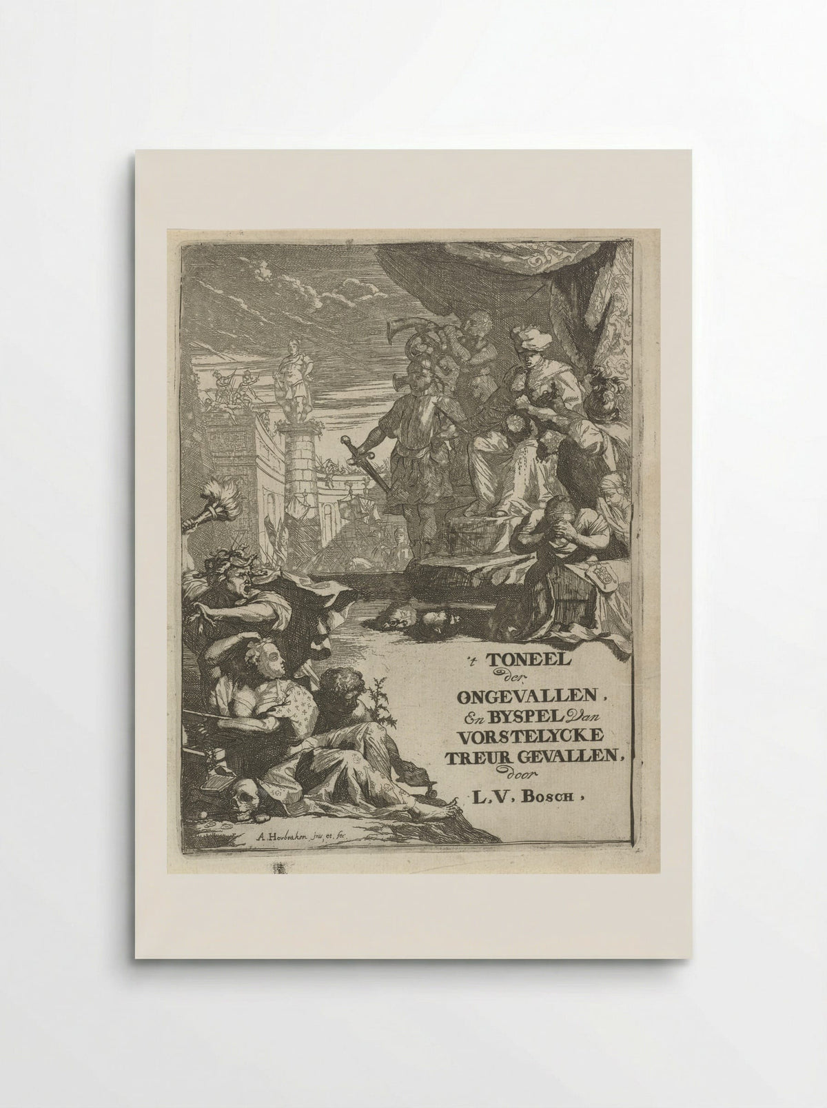 Frontispiece for 't Toneel der Ongevallen - Arnold Houbraken - Poster