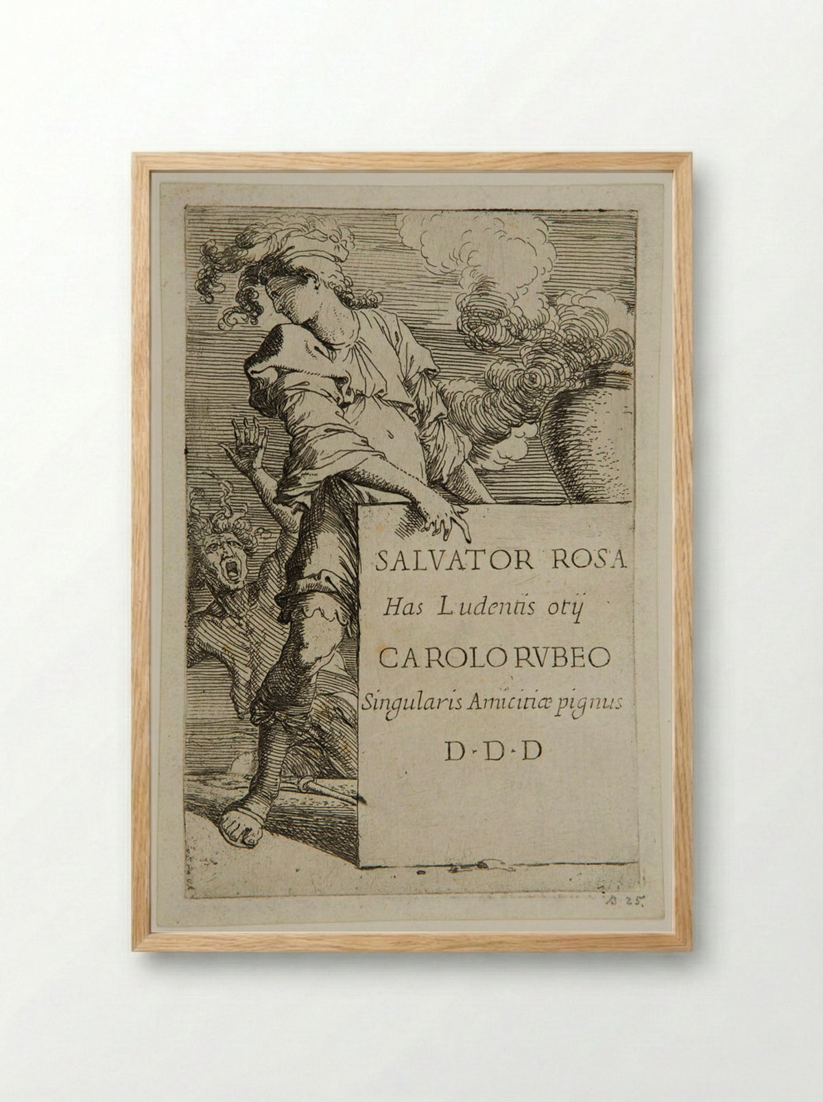 Frontispiece of the Figurine - Salvator Rosa - Framed Print Wood