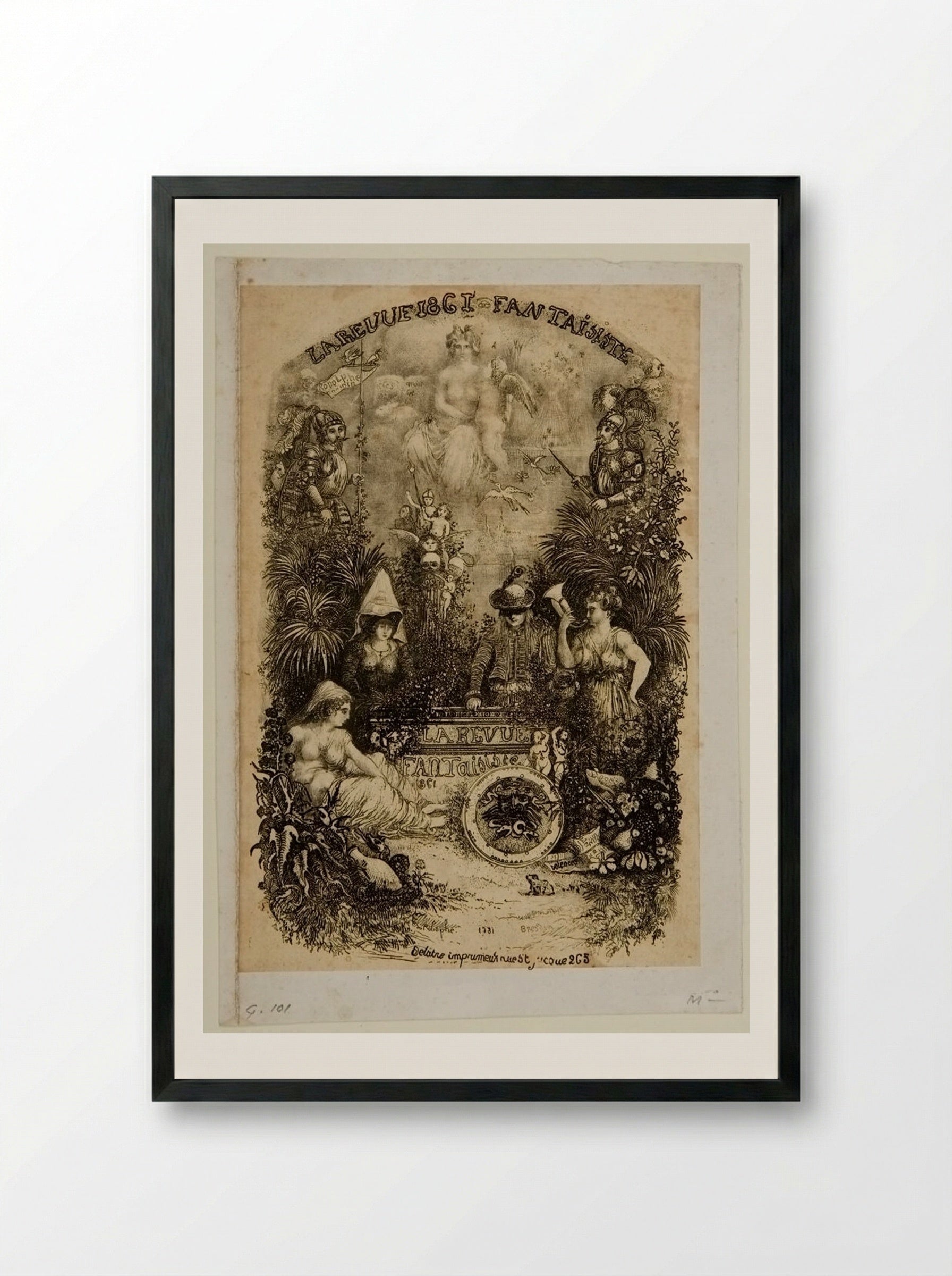 Frontispiece to La Revue Fantaisiste - Rodolphe Bresdin - Framed Print Black