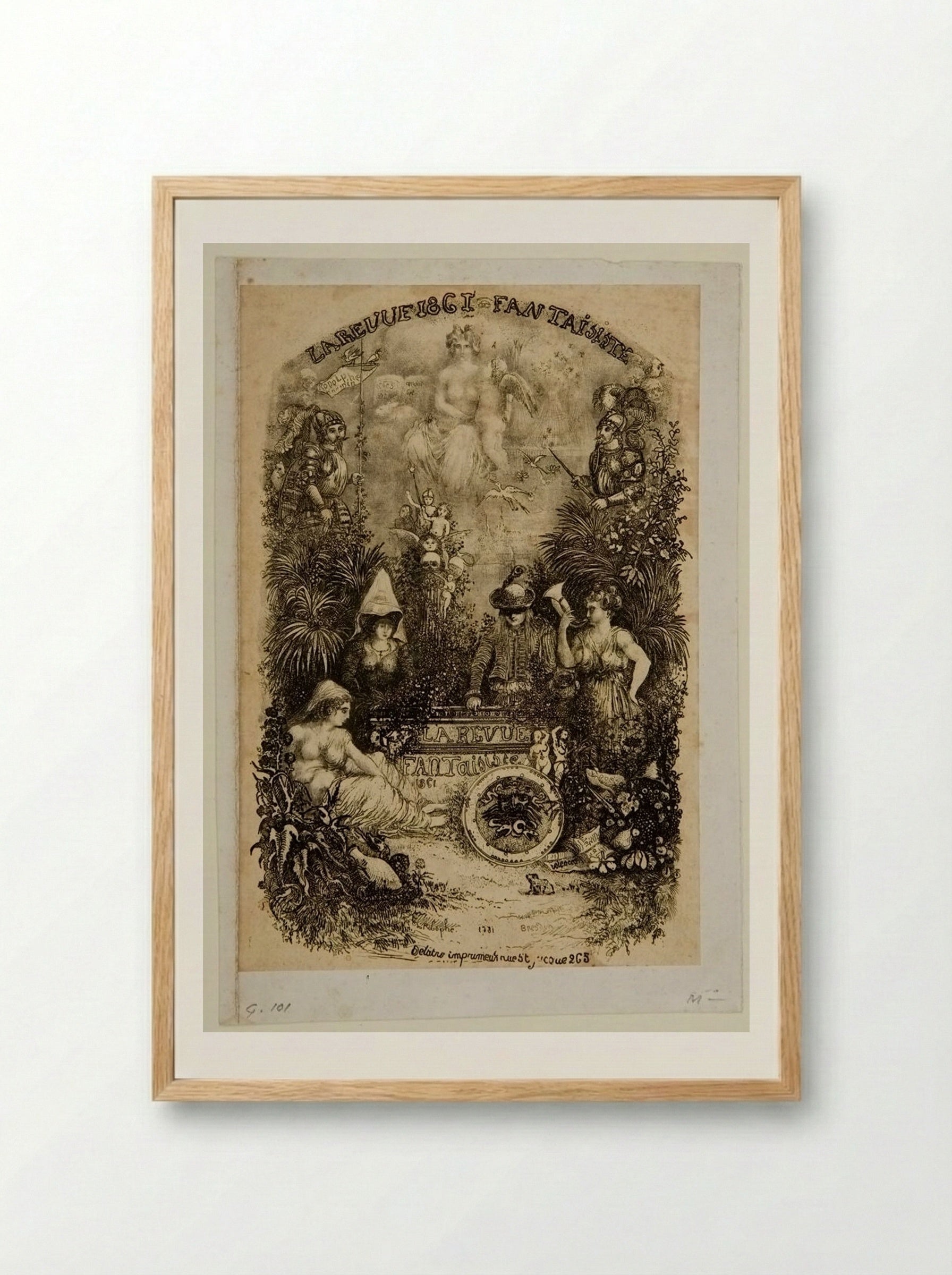 Frontispiece to La Revue Fantaisiste - Rodolphe Bresdin - Framed Print Wood