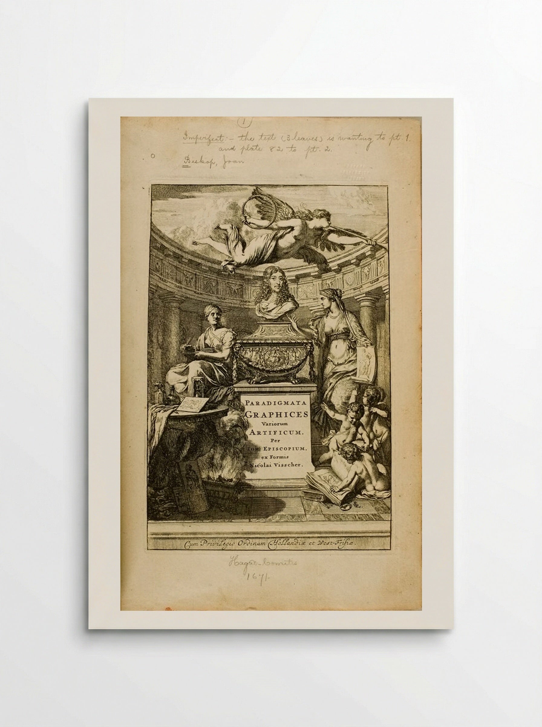 Frontispiece to Paradigmata graphices variorum artificum - Jan de Bisschop - Poster