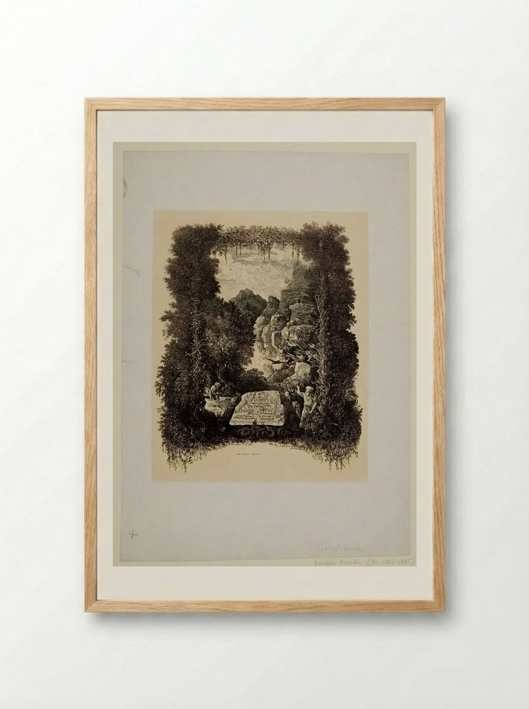 Frontispiece to a Book of Fables (First Version) - Rodolphe Bresdin - Framed Print Wood