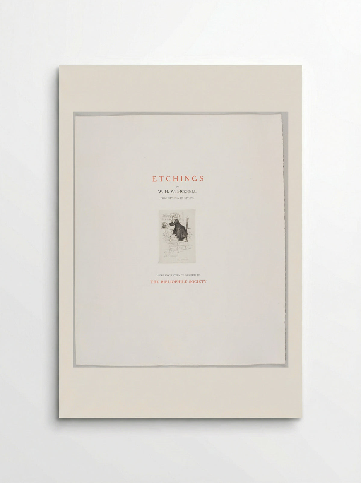 Frontispiece: Bibliophile - William Harry Warren Bicknell - Poster